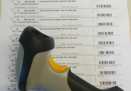 wi-fi and wire friendly scanner to be used with barcodes labels for finding parts in the database and in storage  